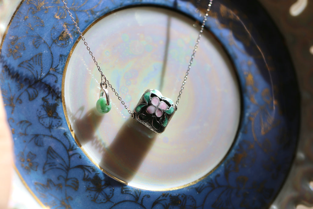 MOSAIC LILY JADEITE DROP NECKLACE