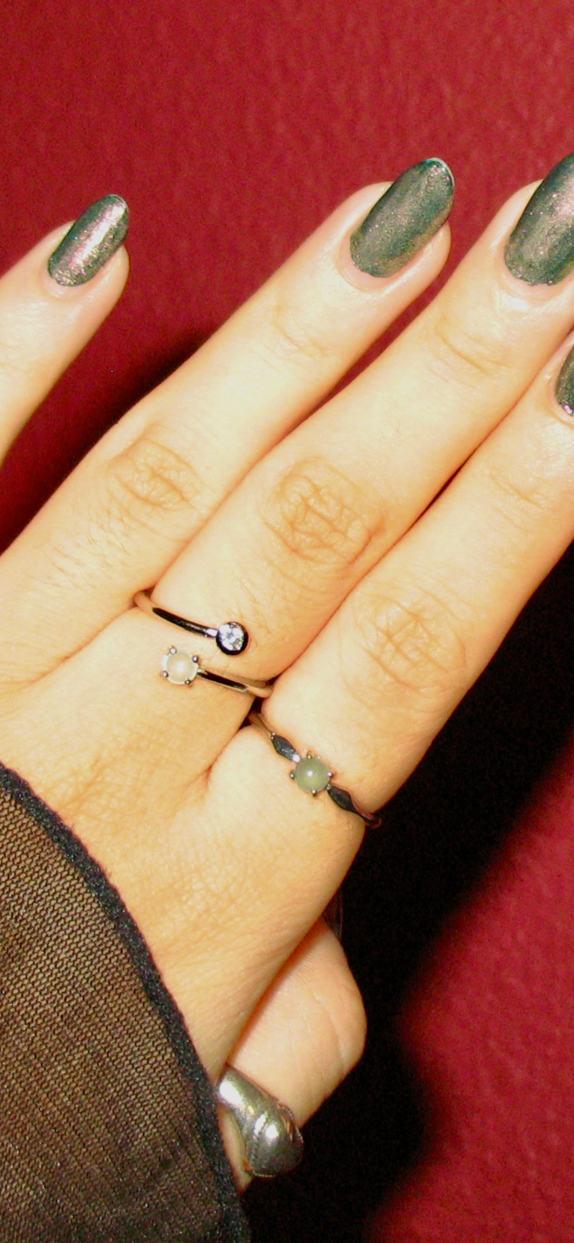 WHITE ICE STARRY JADEITE RING image 1