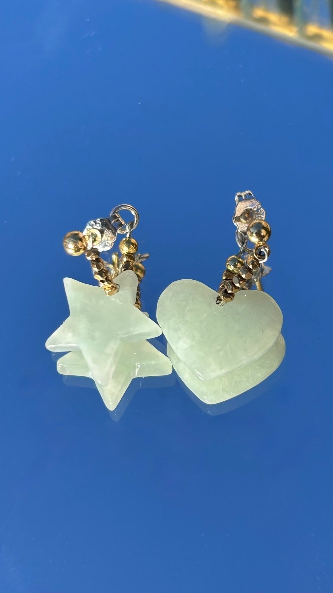 COSMIC LOVE JADEITE EARRINGS IN GREEN image 0