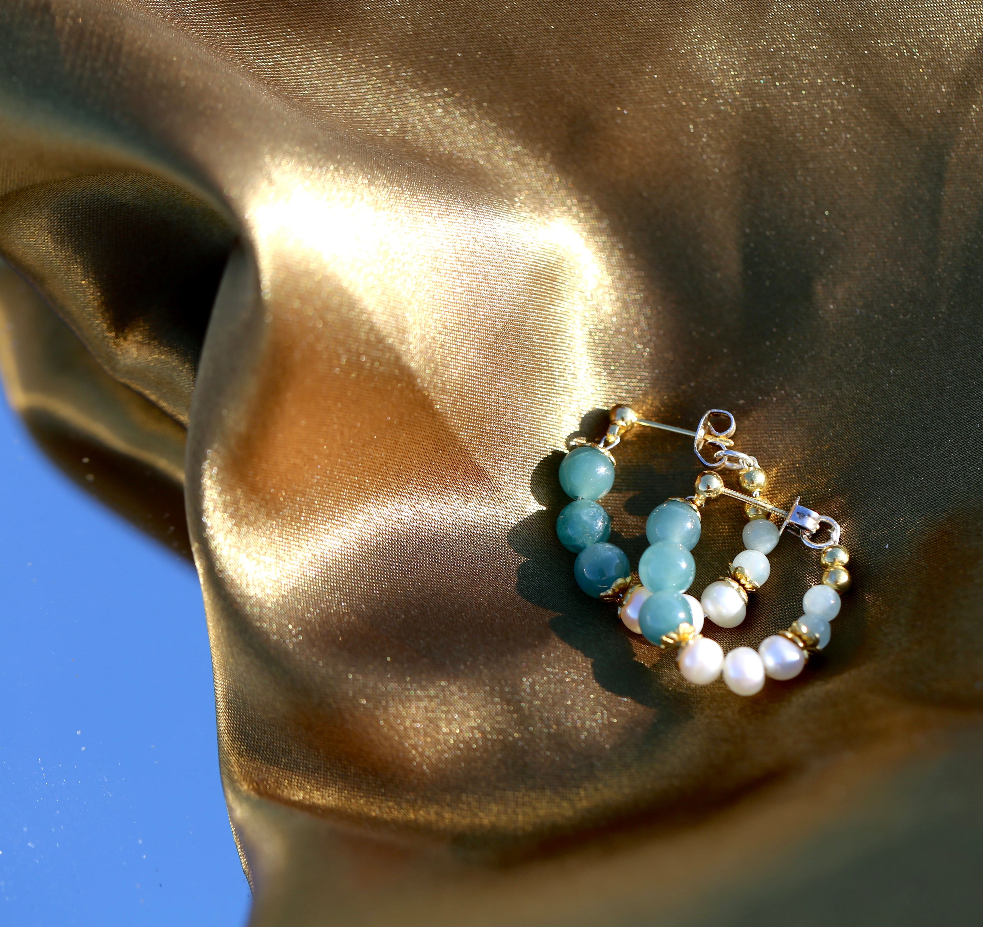 OCEAN BLUE JADEITE CLASSIC HOOPS image 1