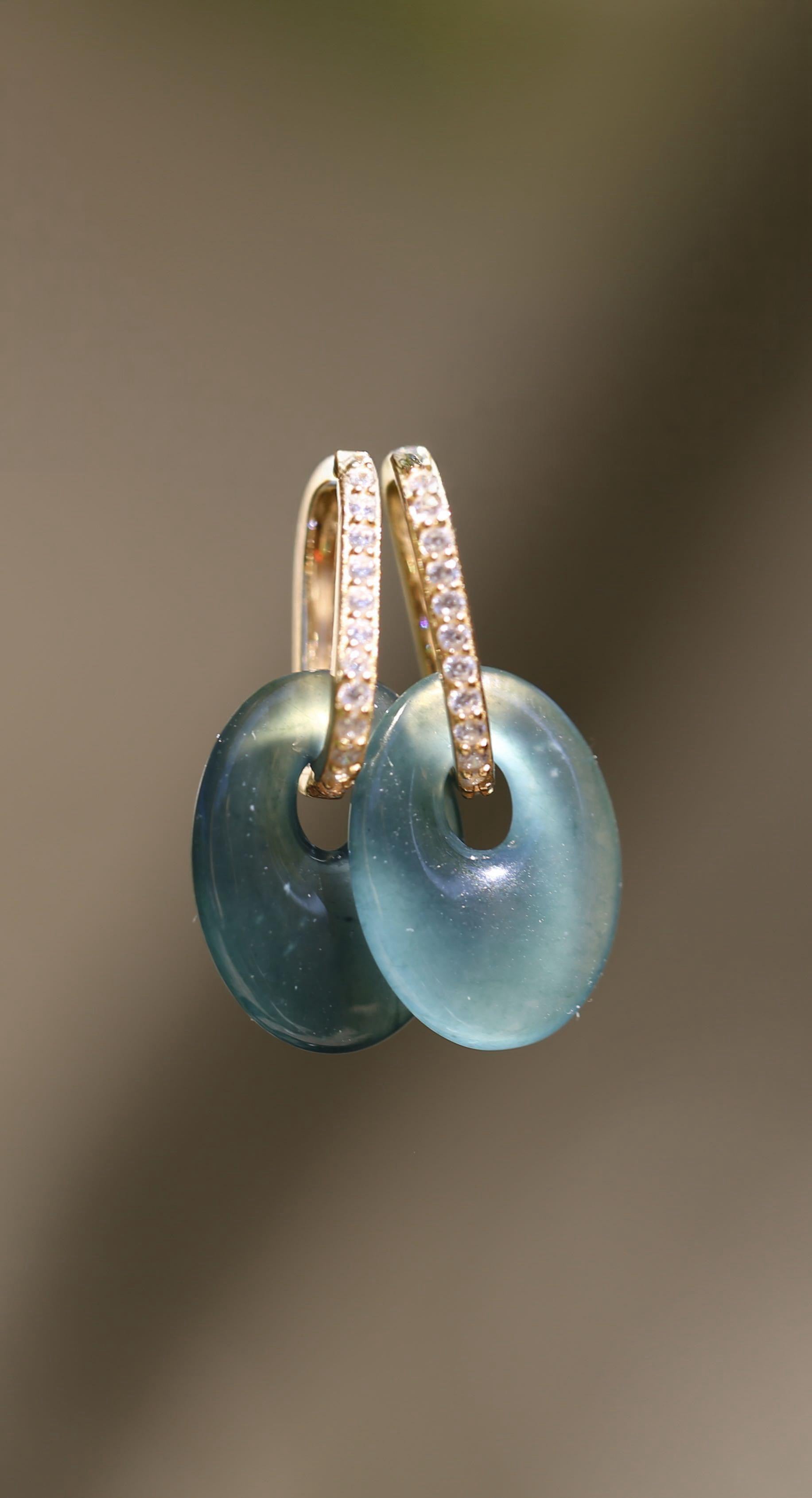 JADEITE PAVÉ MERMAID EARRINGS