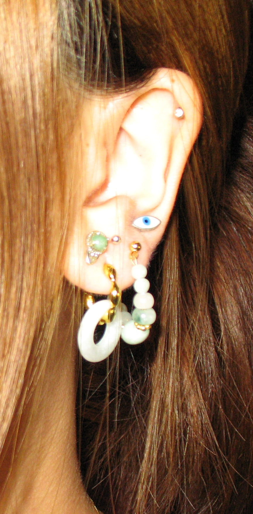 PETITE JADEITE ANGEL HALO EARRINGS image 4