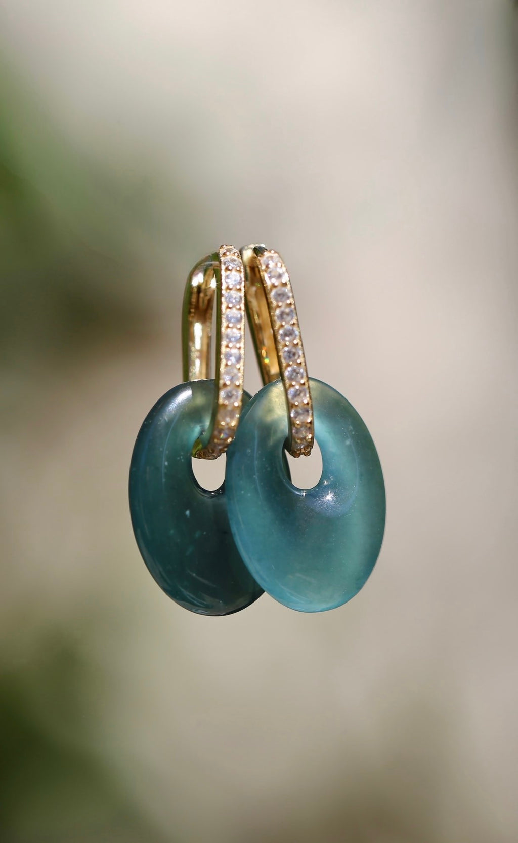 JADEITE PAVÉ MERMAID EARRINGS