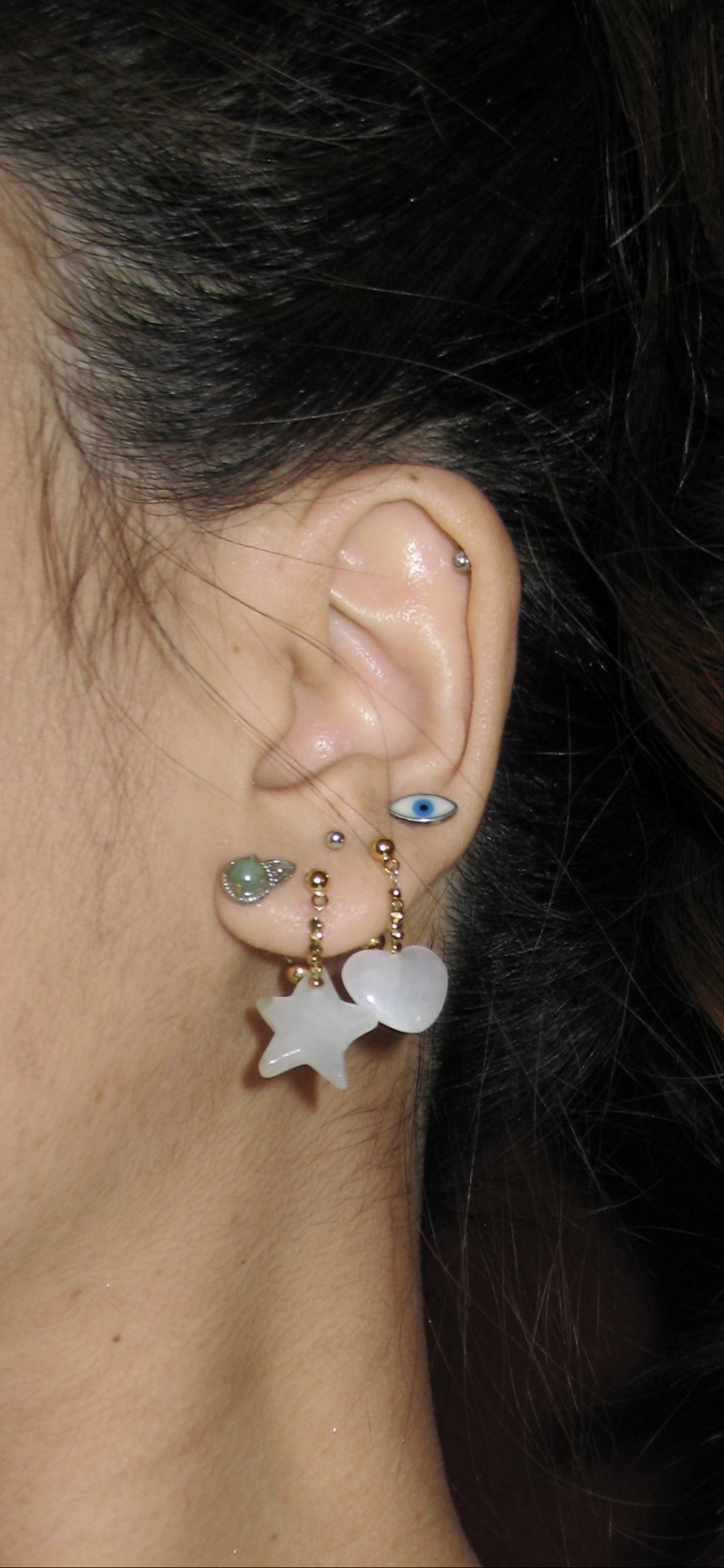 COSMIC LOVE JADEITE EARRINGS IN WHITE image 2