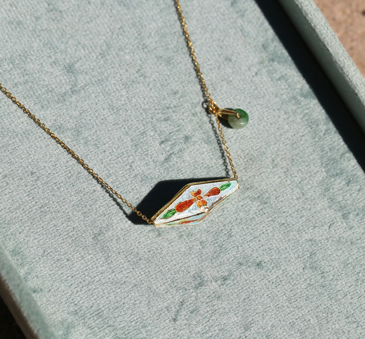 MOSAIC SKY CLOISONNÉ JADEITE NECKLACE