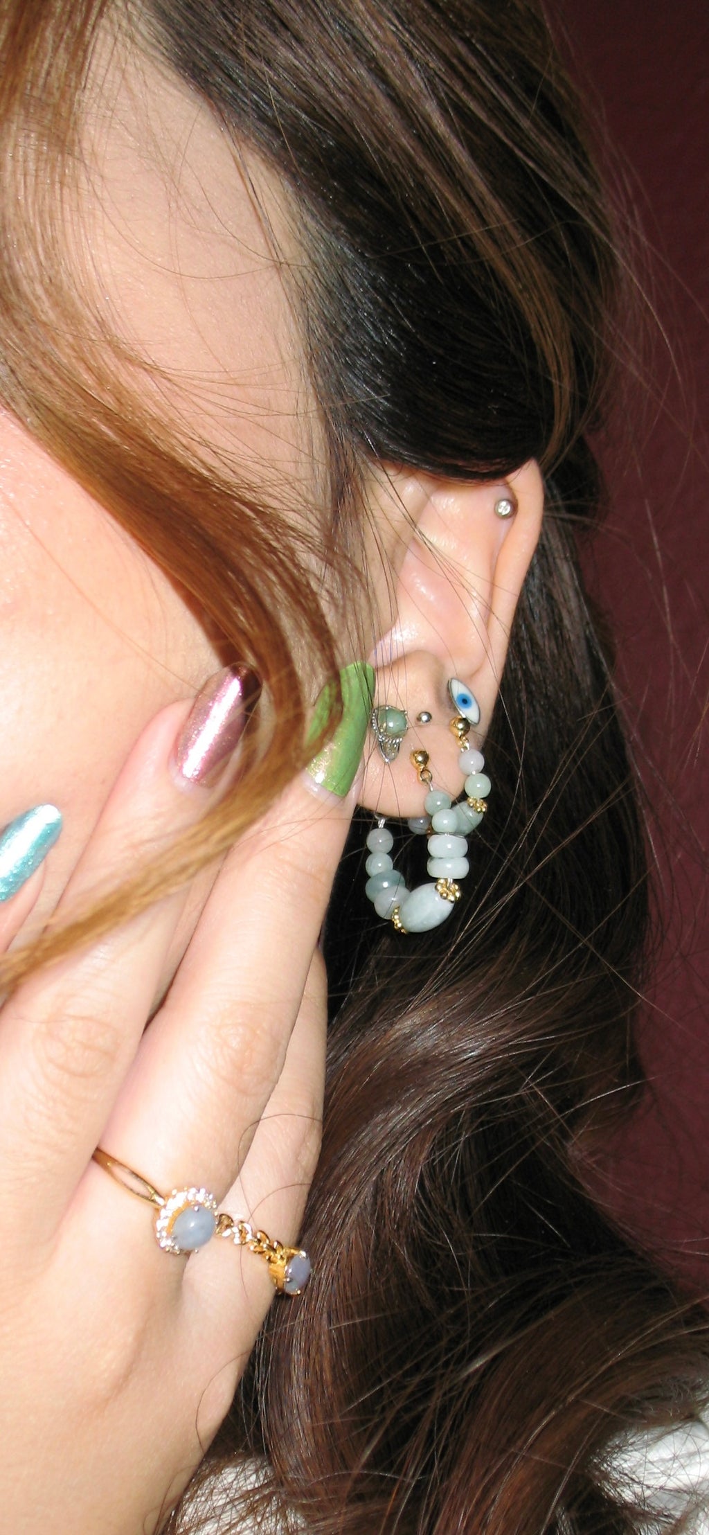 PETITE JADEITE MUSE HOOPS image 2