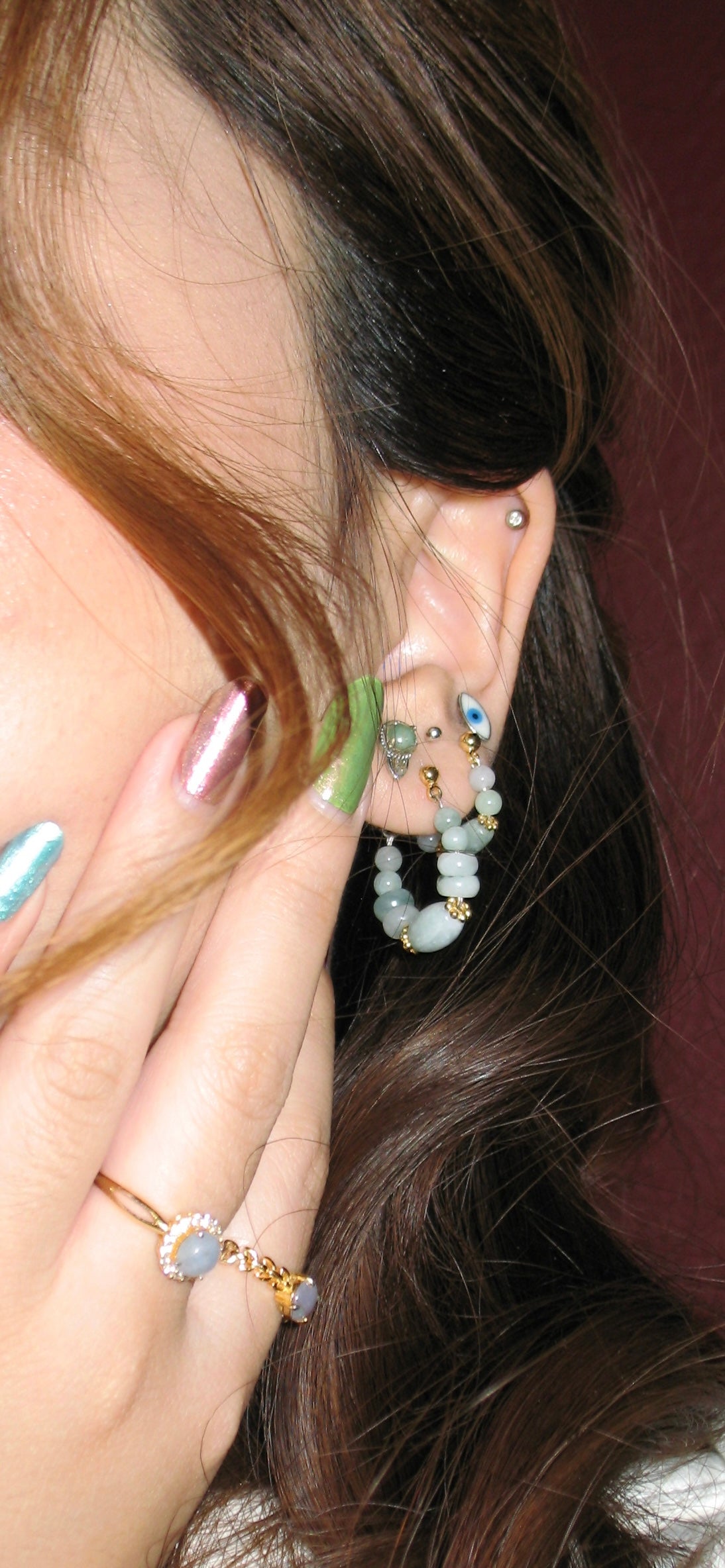 PETITE JADEITE MUSE HOOPS image 2