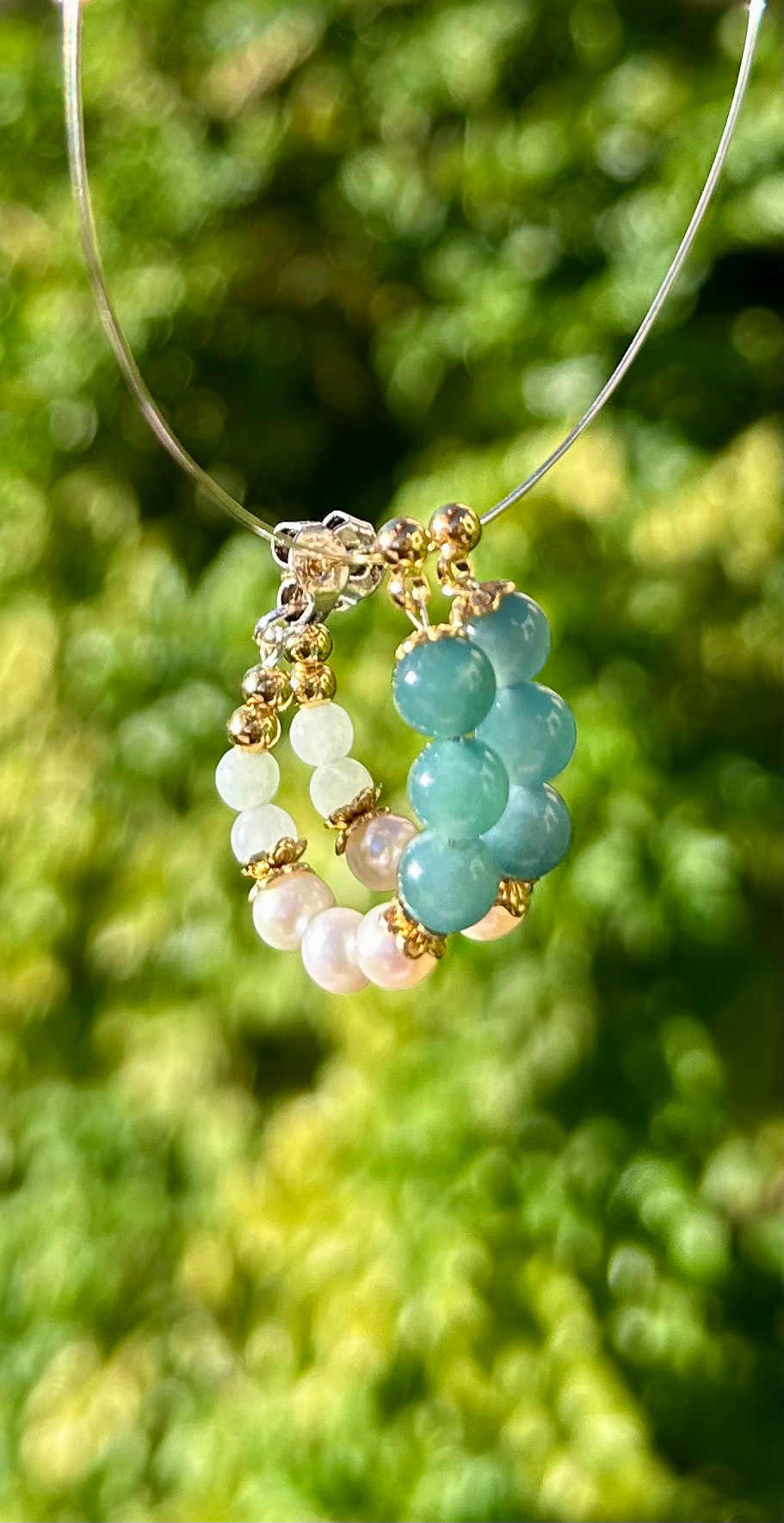 OCEAN BLUE JADEITE CLASSIC HOOPS image 2