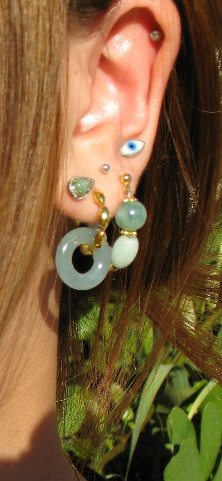 BLUE ICE JADEITE ANGEL HALO EARRINGS image 4