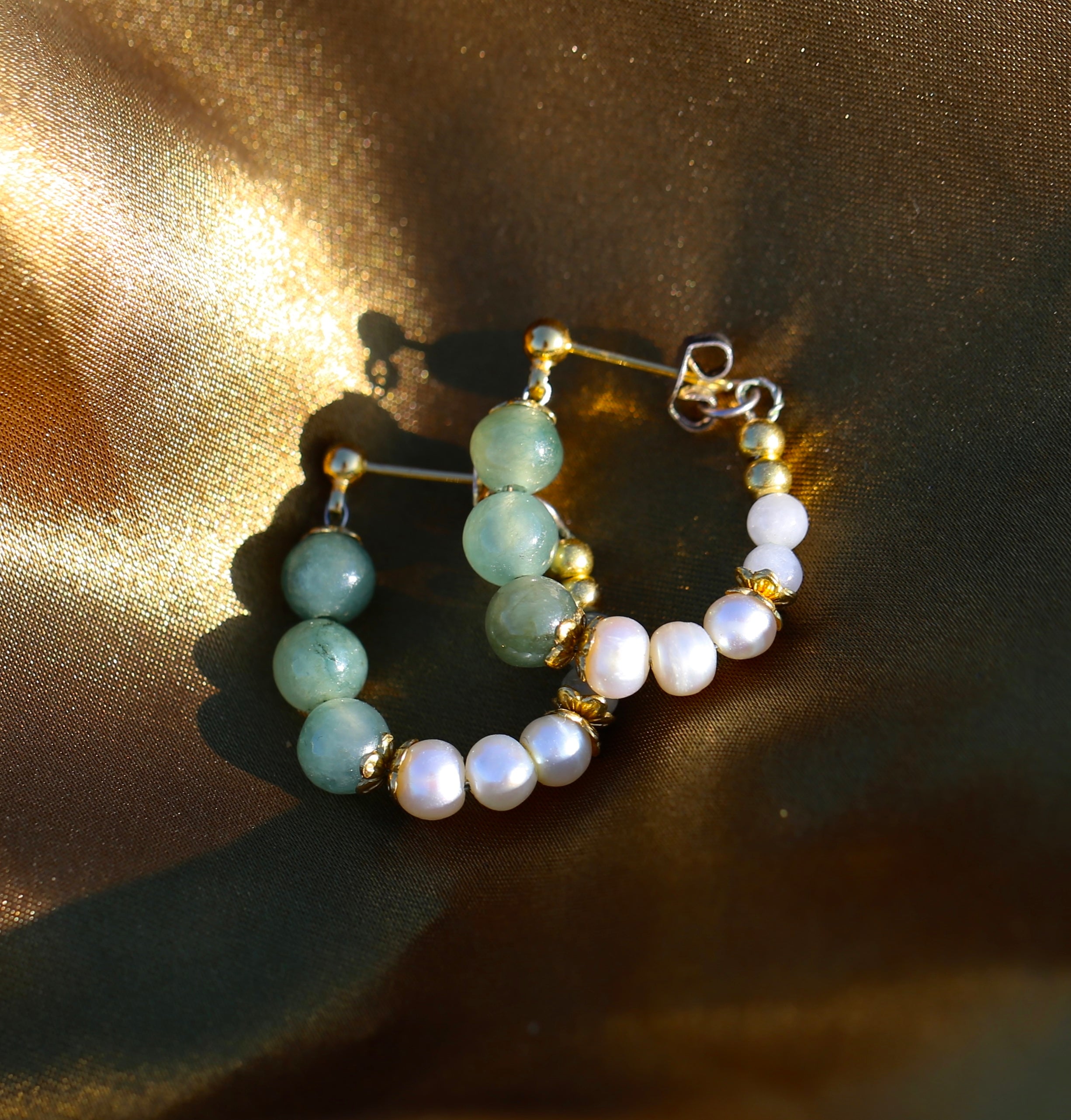 CLASSIC JADEITE HOOPS image 0