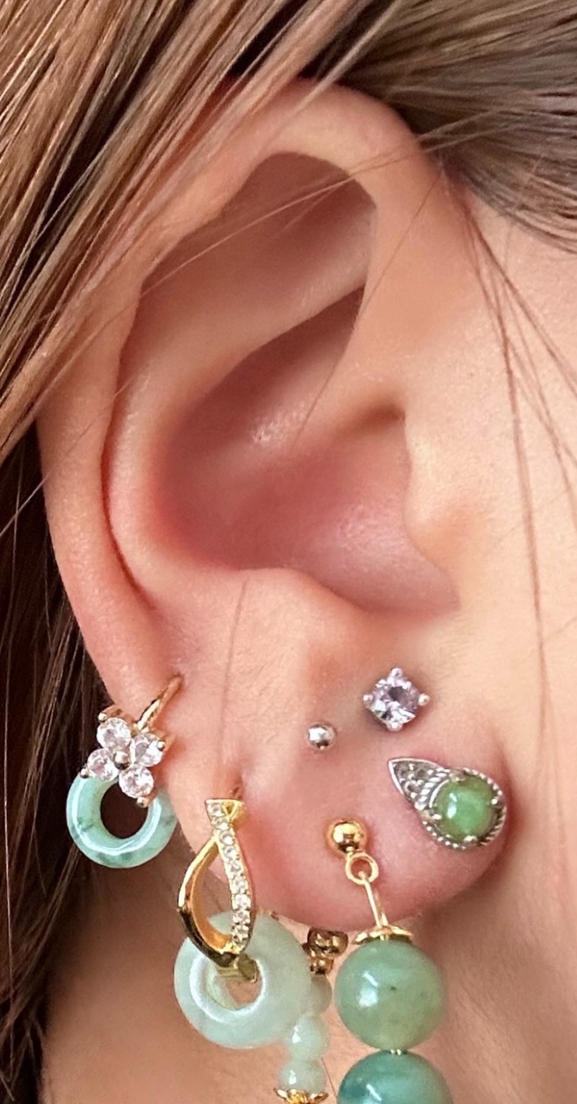 JADEITE FLORA EARRINGS image 1