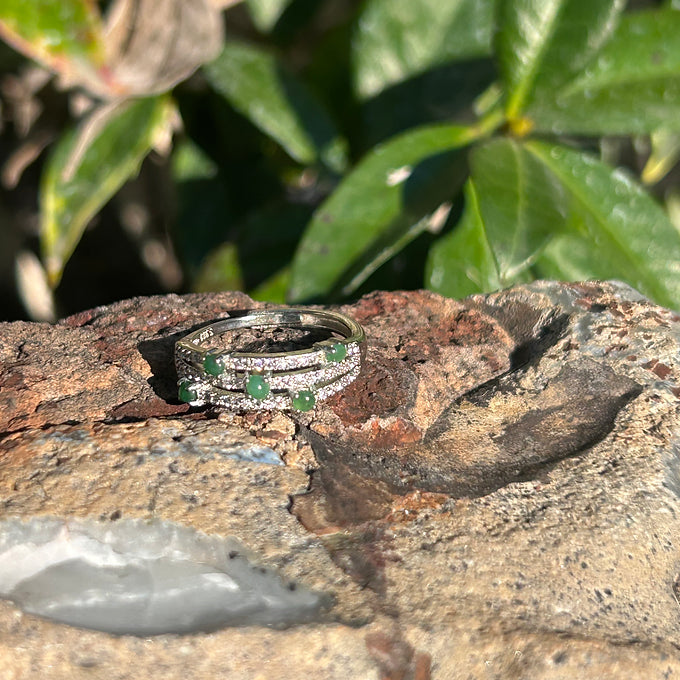 STACKED JADEITE RING