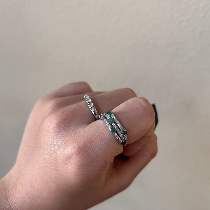 STACKED JADEITE RING