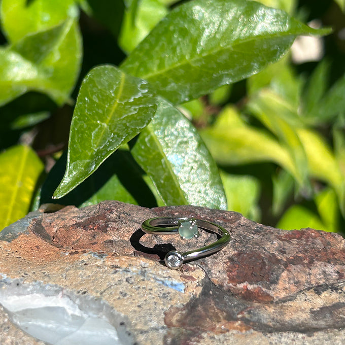 BLUE ICE STARRY JADEITE RING