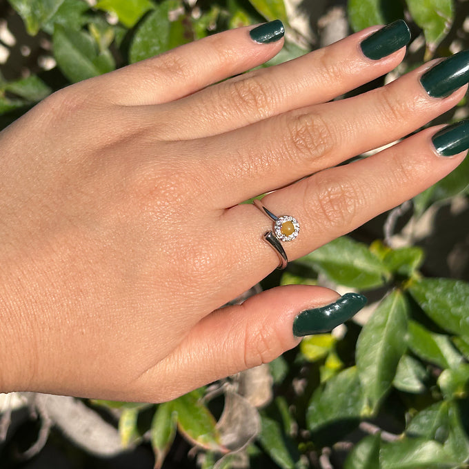 GOLDEN JADEITE WRAP RING