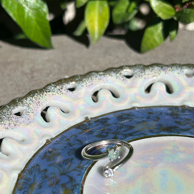 BLUE ICE STARRY JADEITE RING