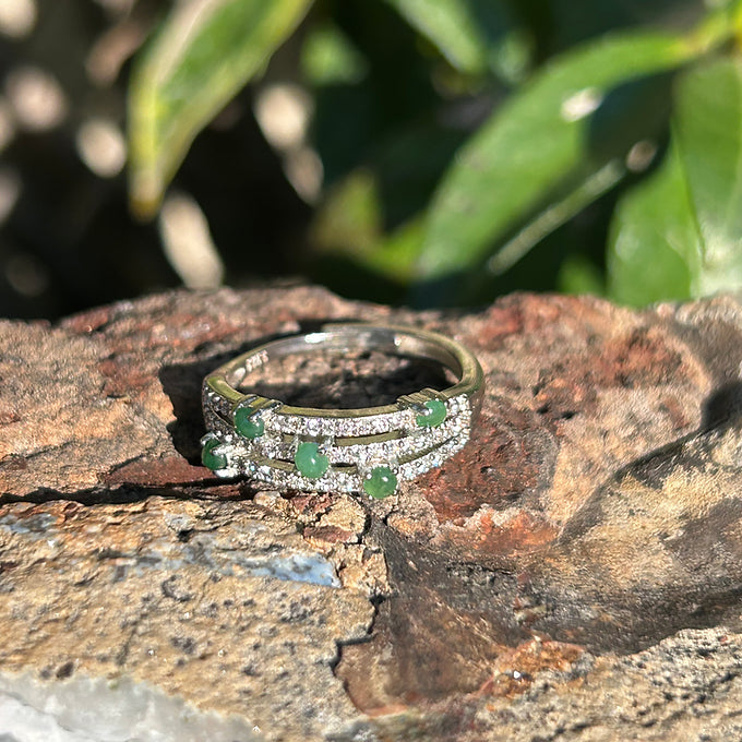STACKED JADEITE RING