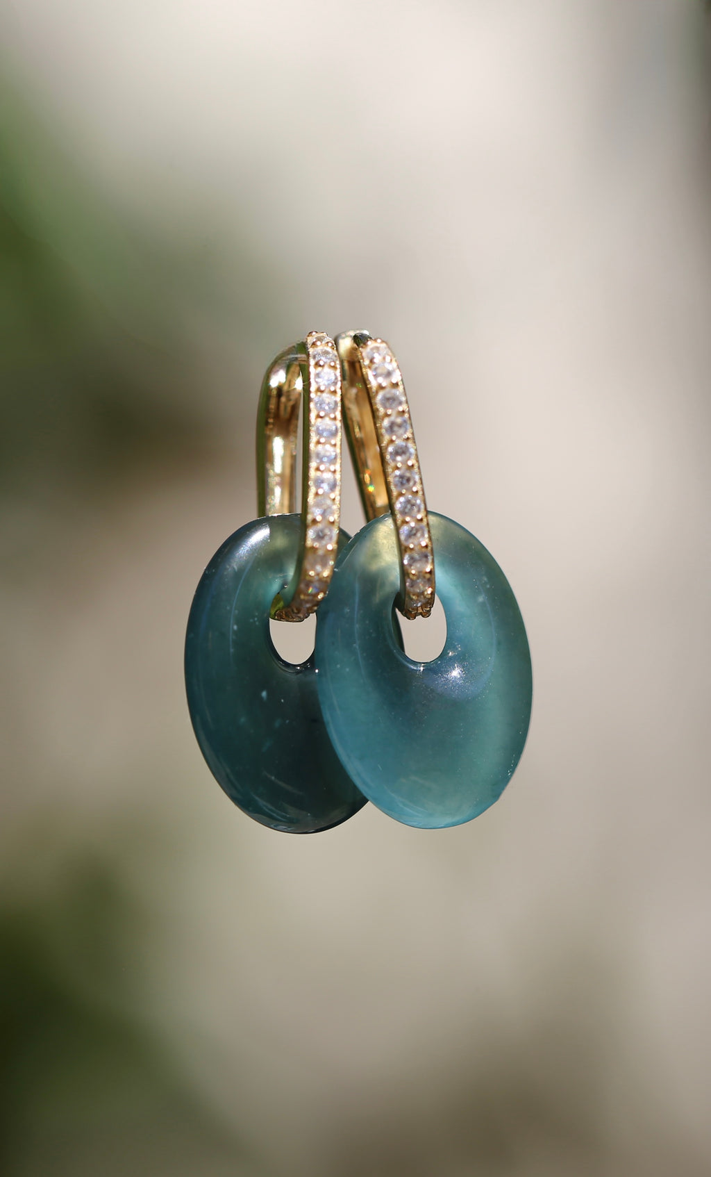JADEITE PAVÉ MERMAID EARRINGS