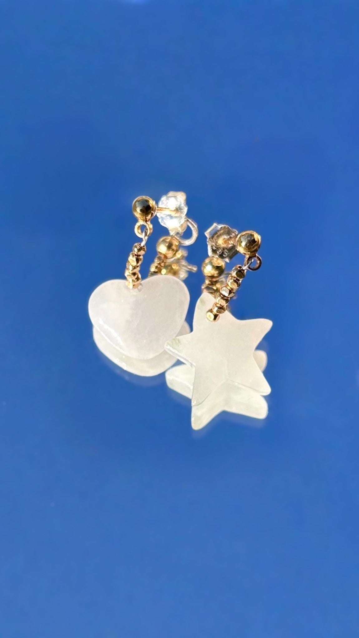 COSMIC LOVE JADEITE EARRINGS IN WHITE