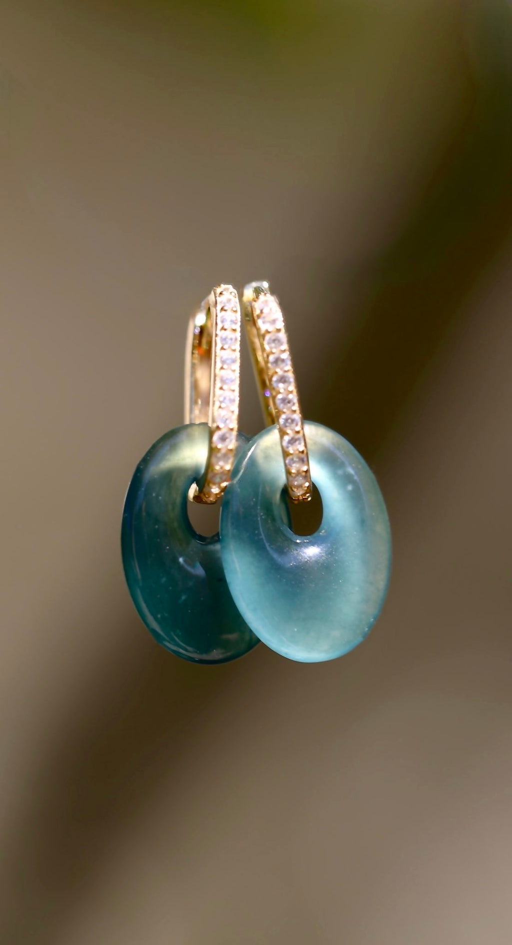 JADEITE PAVÉ MERMAID EARRINGS