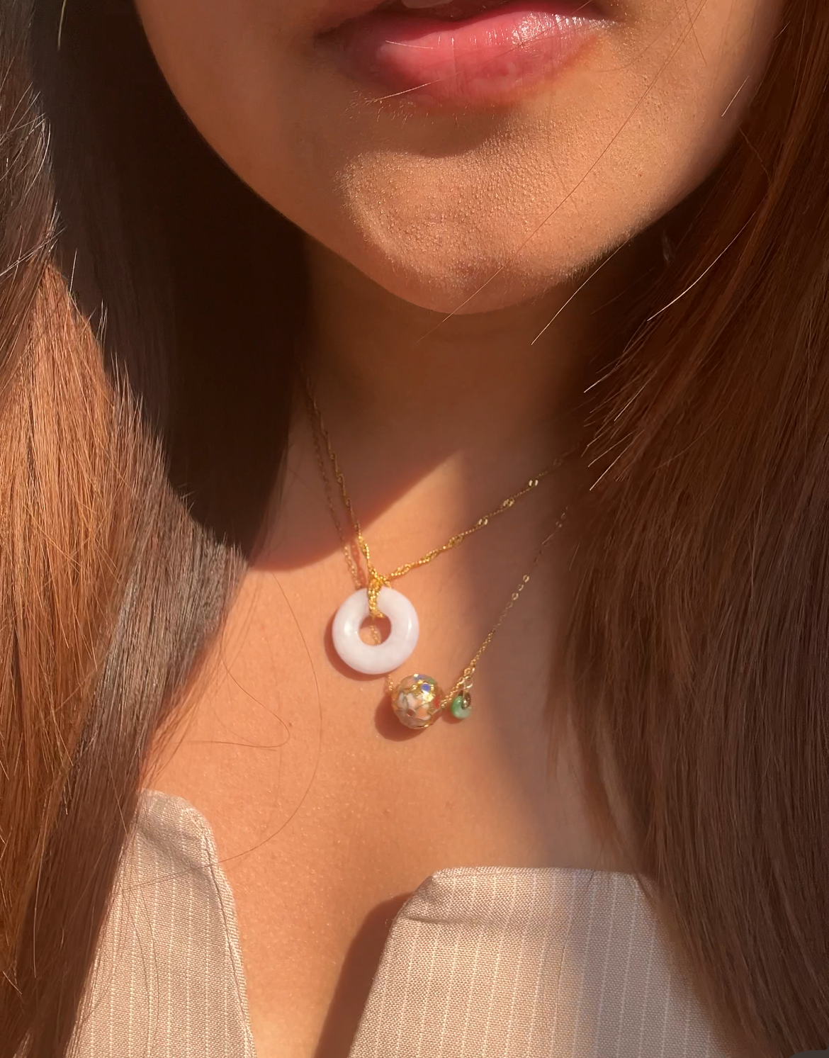 PURPLE JADEITE BUTTON NECKLACE