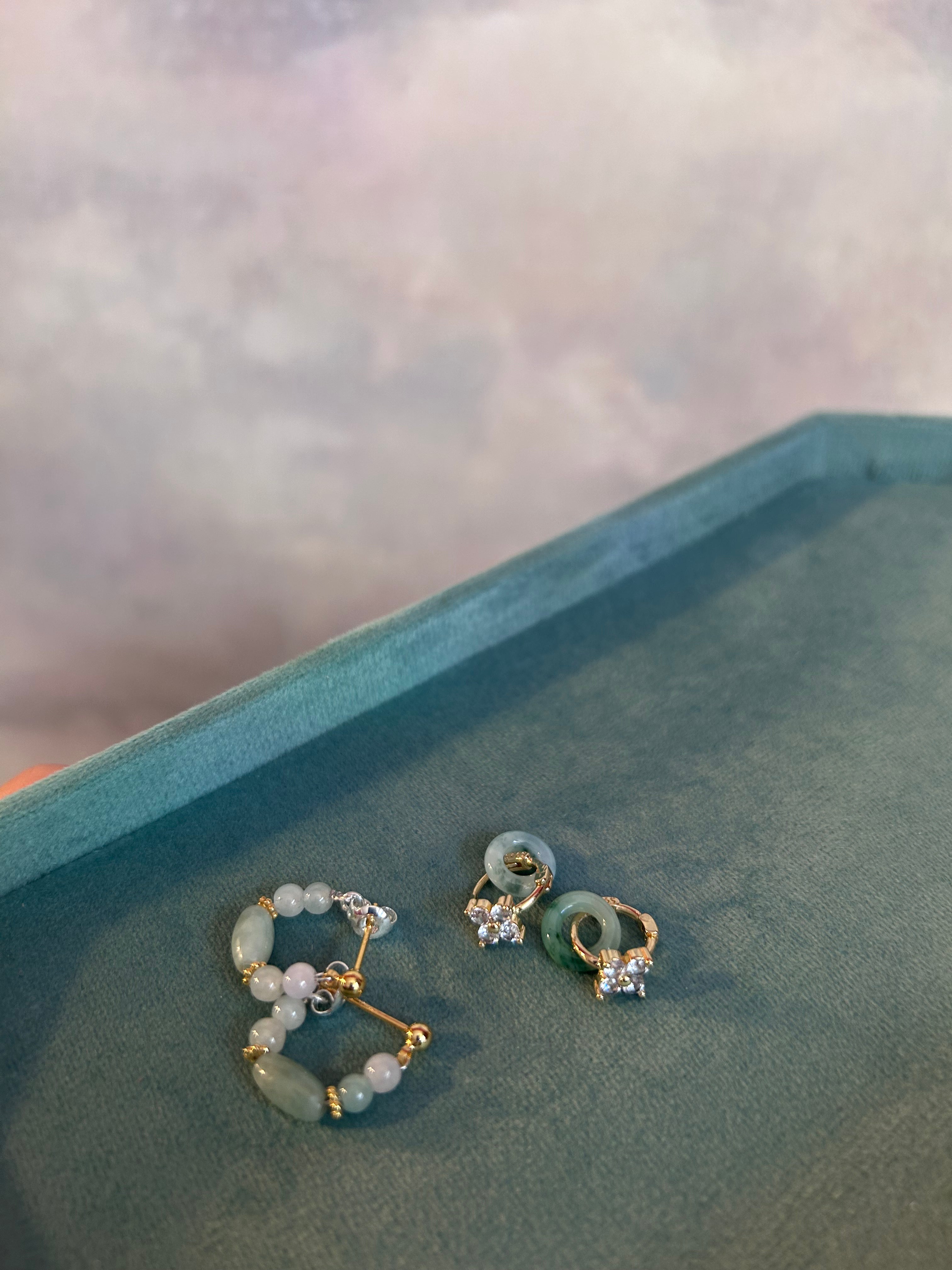 PETITE JADEITE MUSE HOOPS