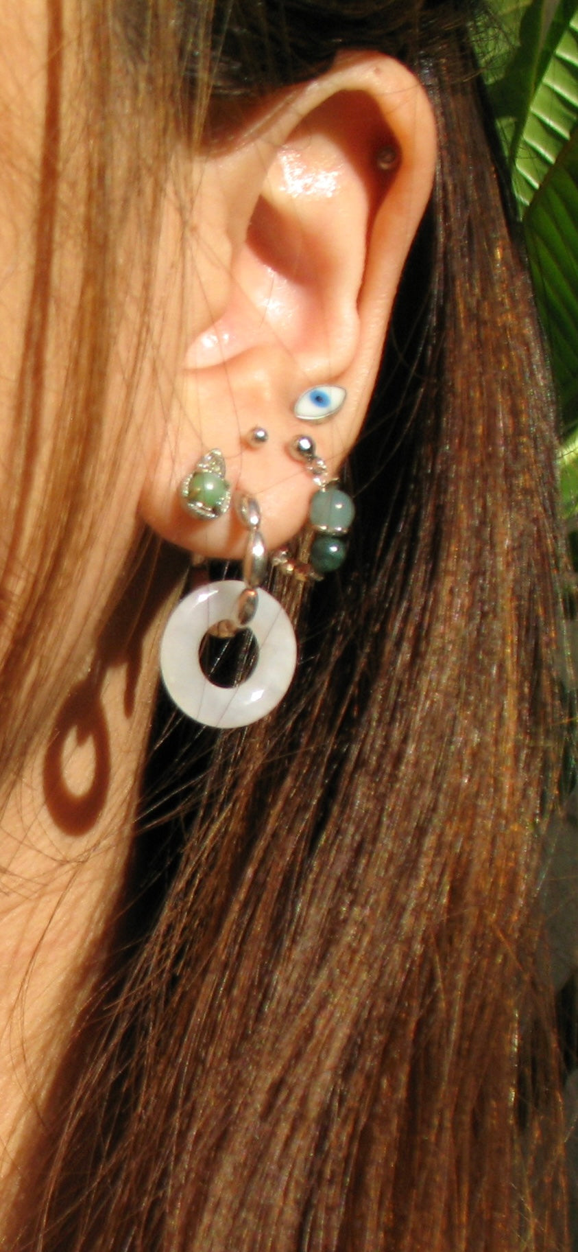 PETITE JADEITE ANGEL HALO EARRINGS image 1