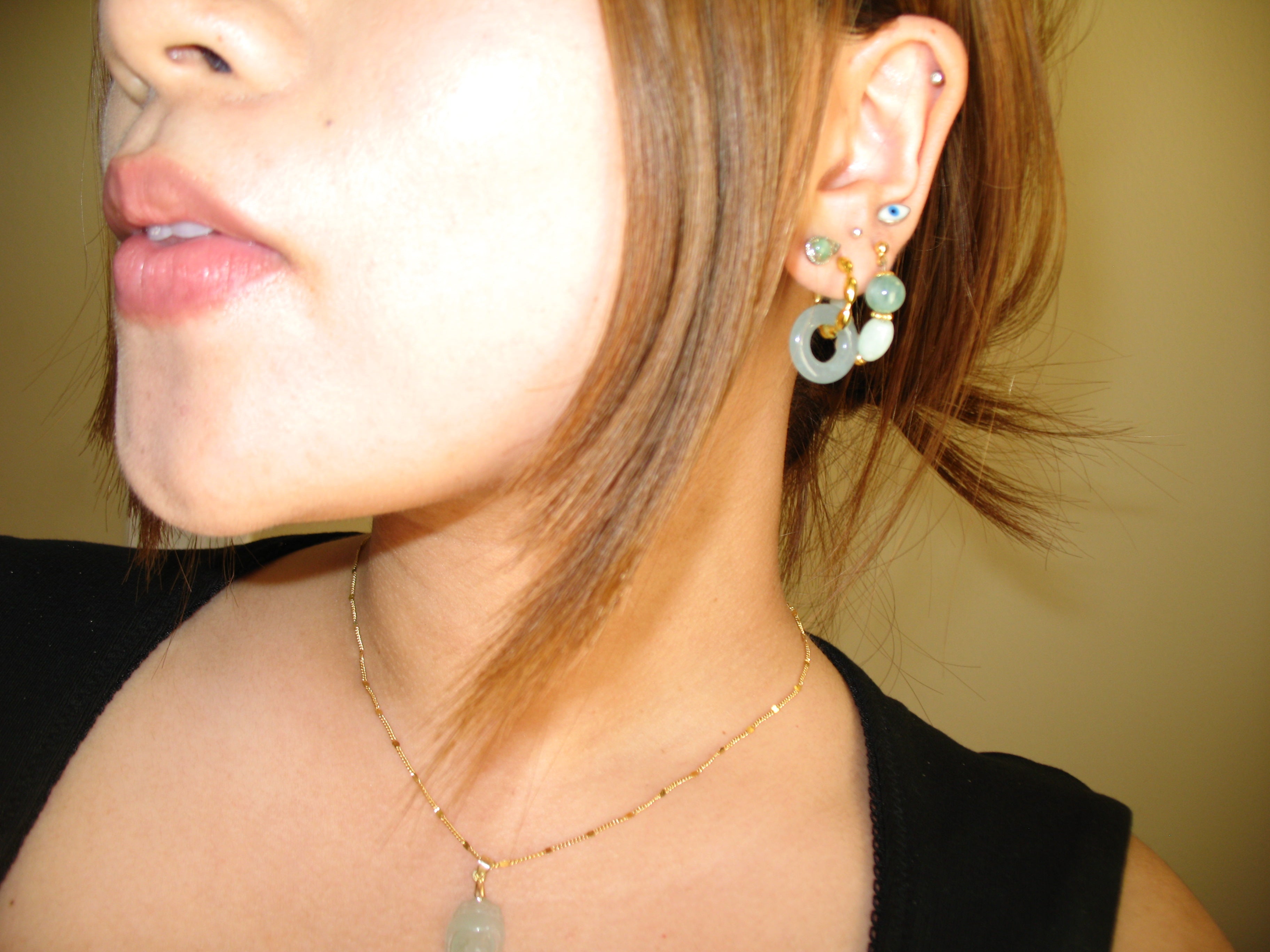 BLUE ICE JADEITE ANGEL HALO EARRINGS image 2