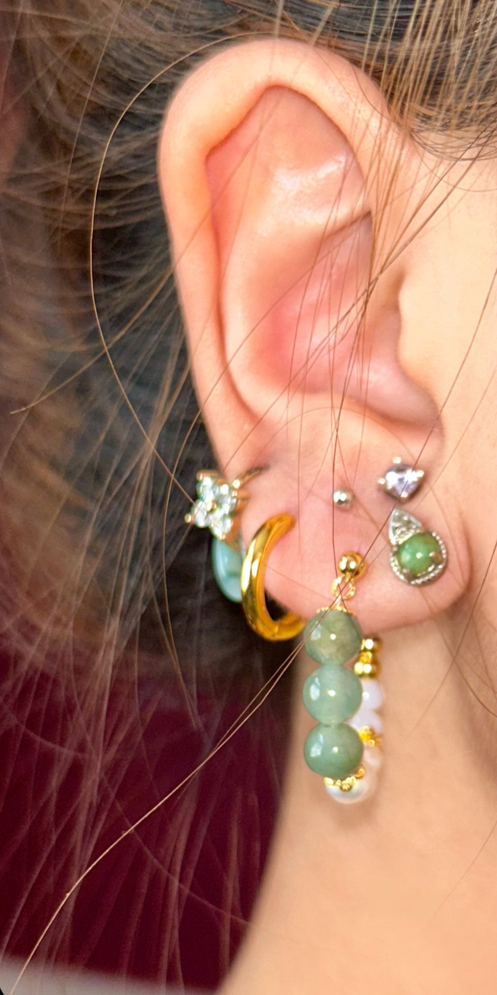 CLASSIC JADEITE HOOPS image 4