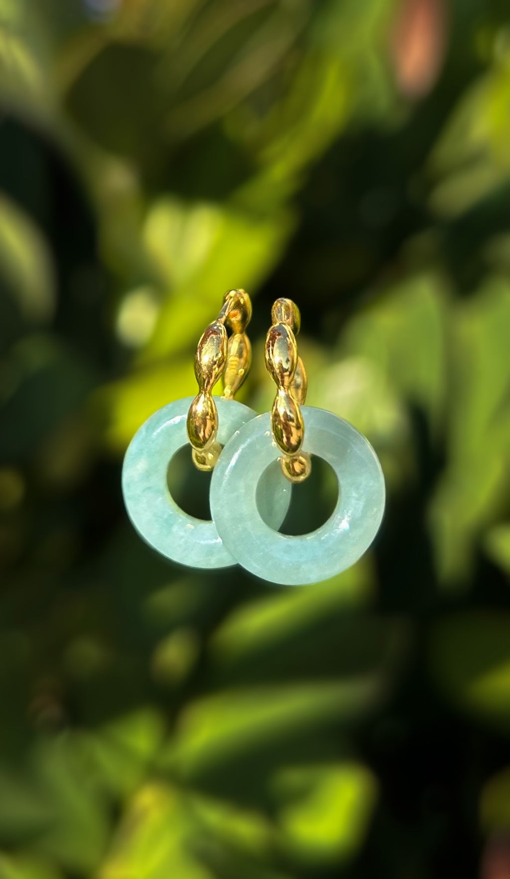 BLUE ICE JADEITE ANGEL HALO EARRINGS