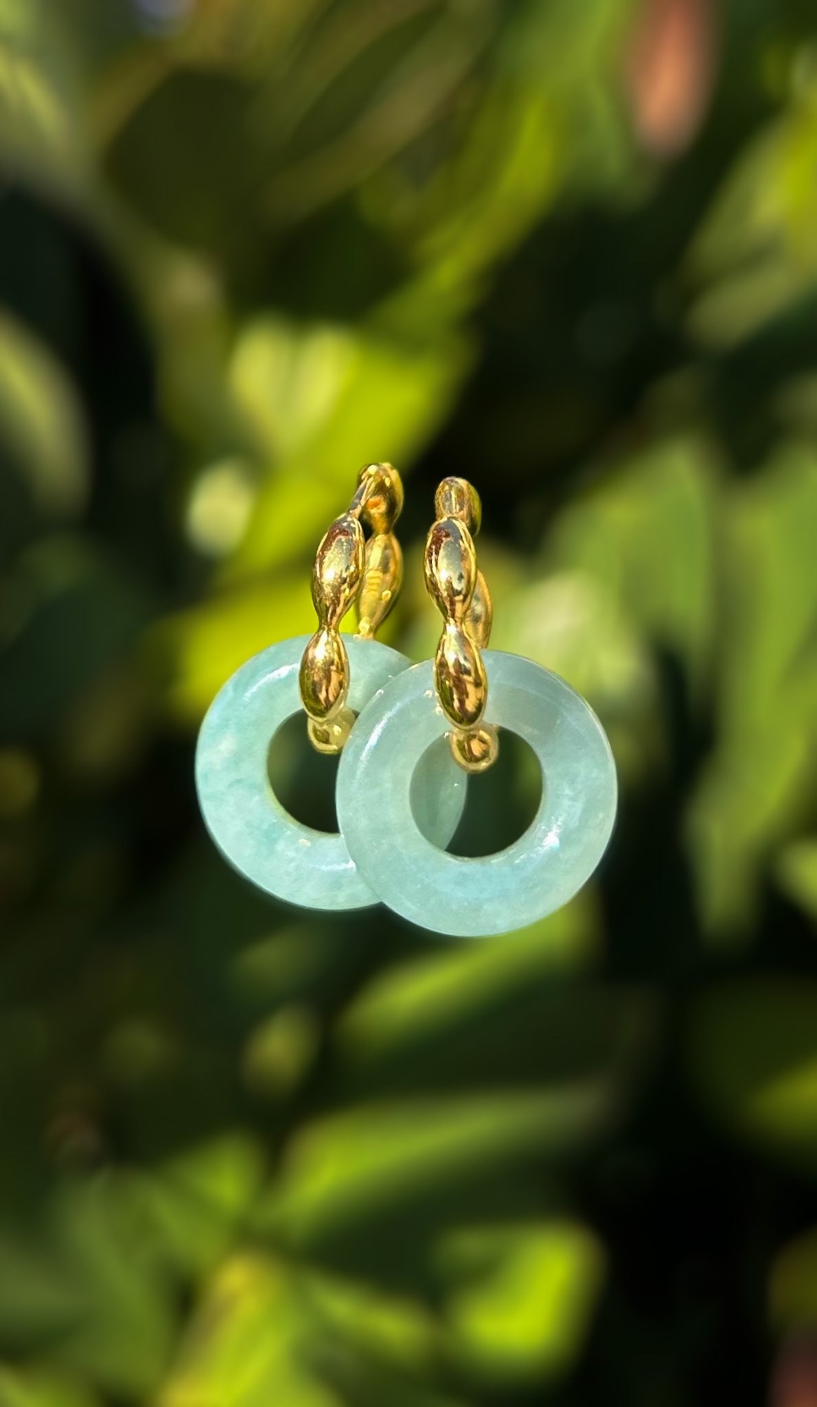 BLUE ICE JADEITE ANGEL HALO EARRINGS