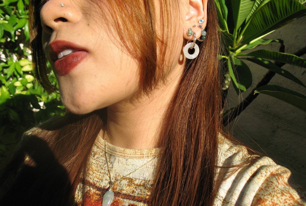 PETITE JADEITE ANGEL HALO EARRINGS image 2