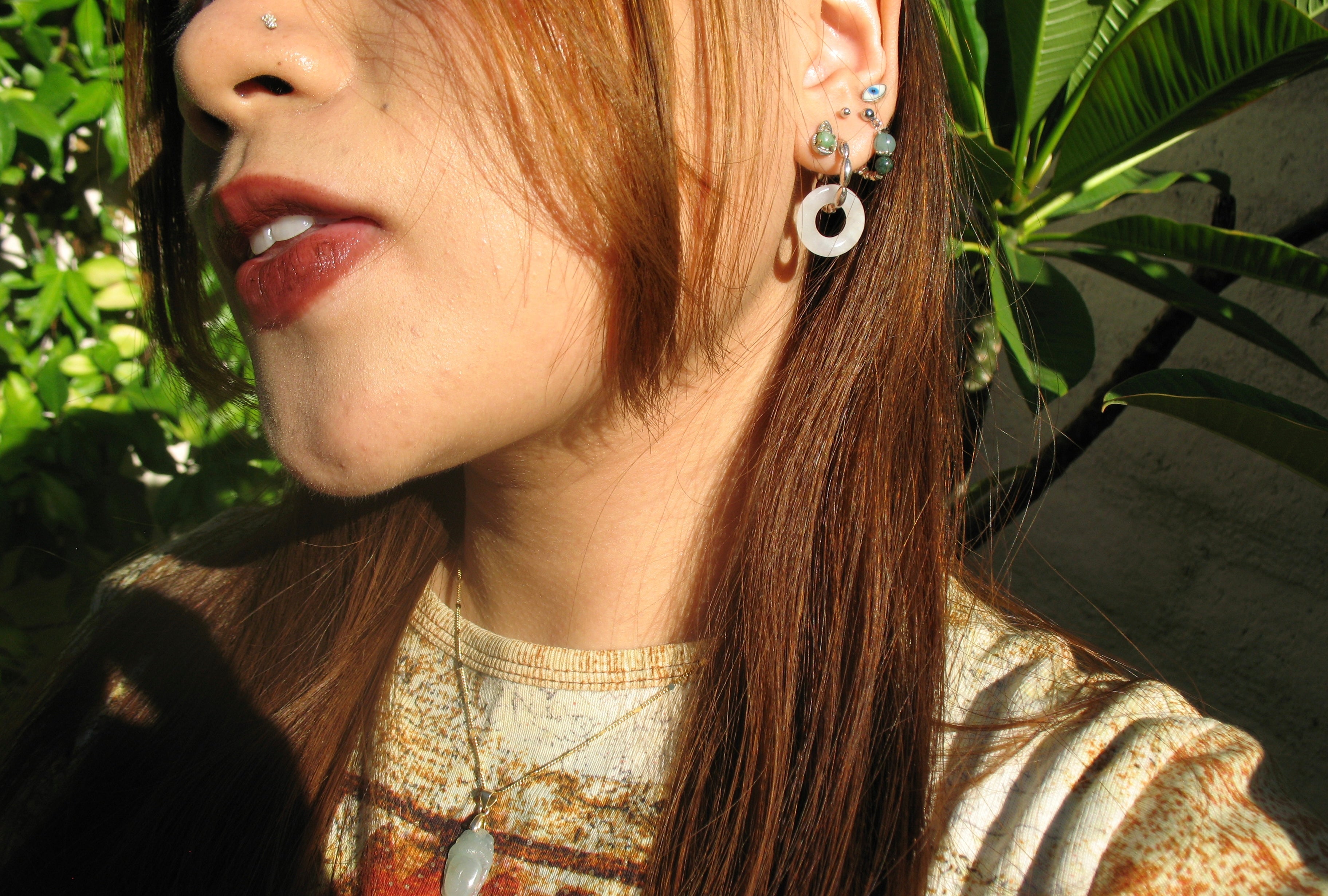 PETITE JADEITE ANGEL HALO EARRINGS image 2