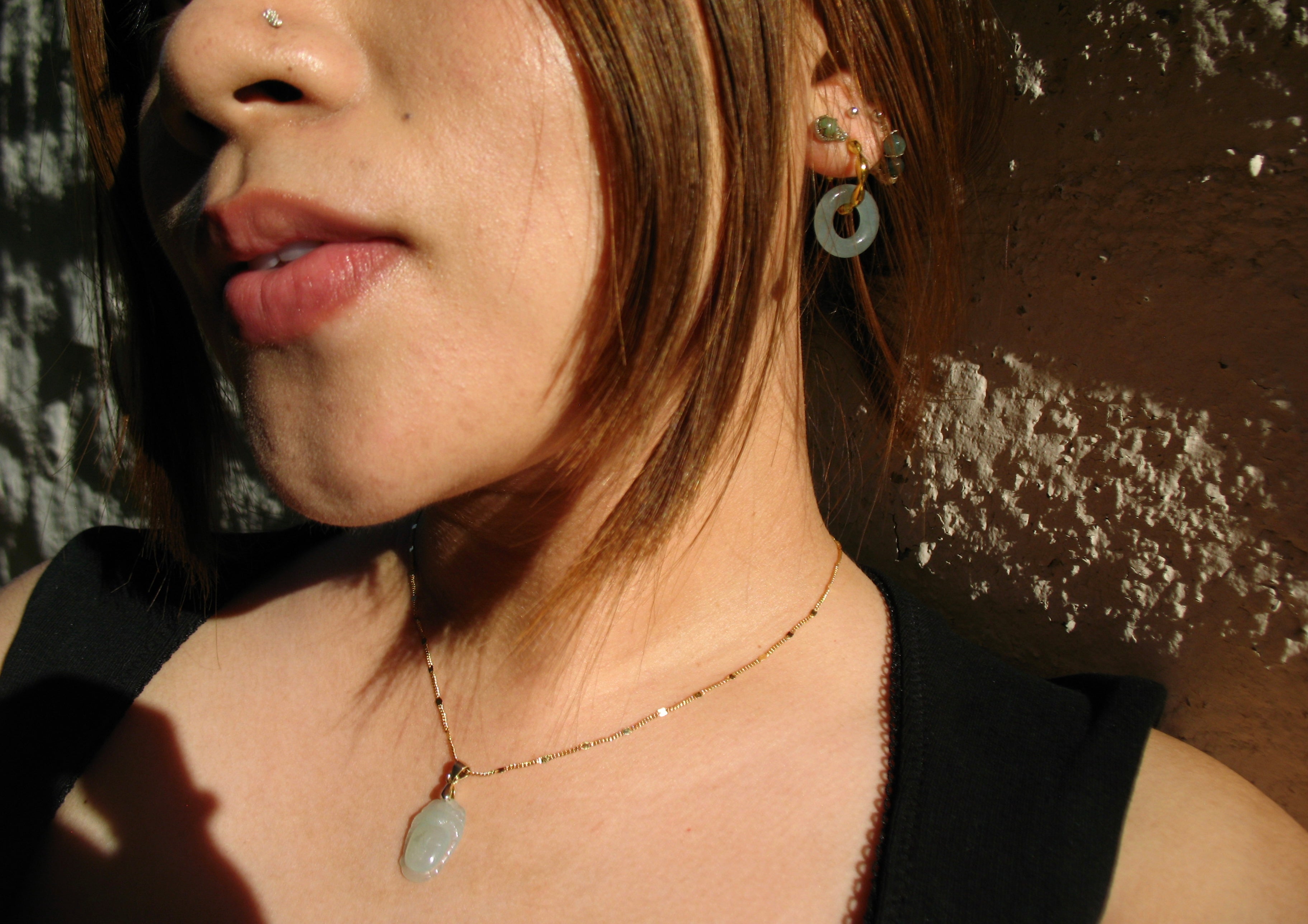 BLUE ICE JADEITE ANGEL HALO EARRINGS image 1