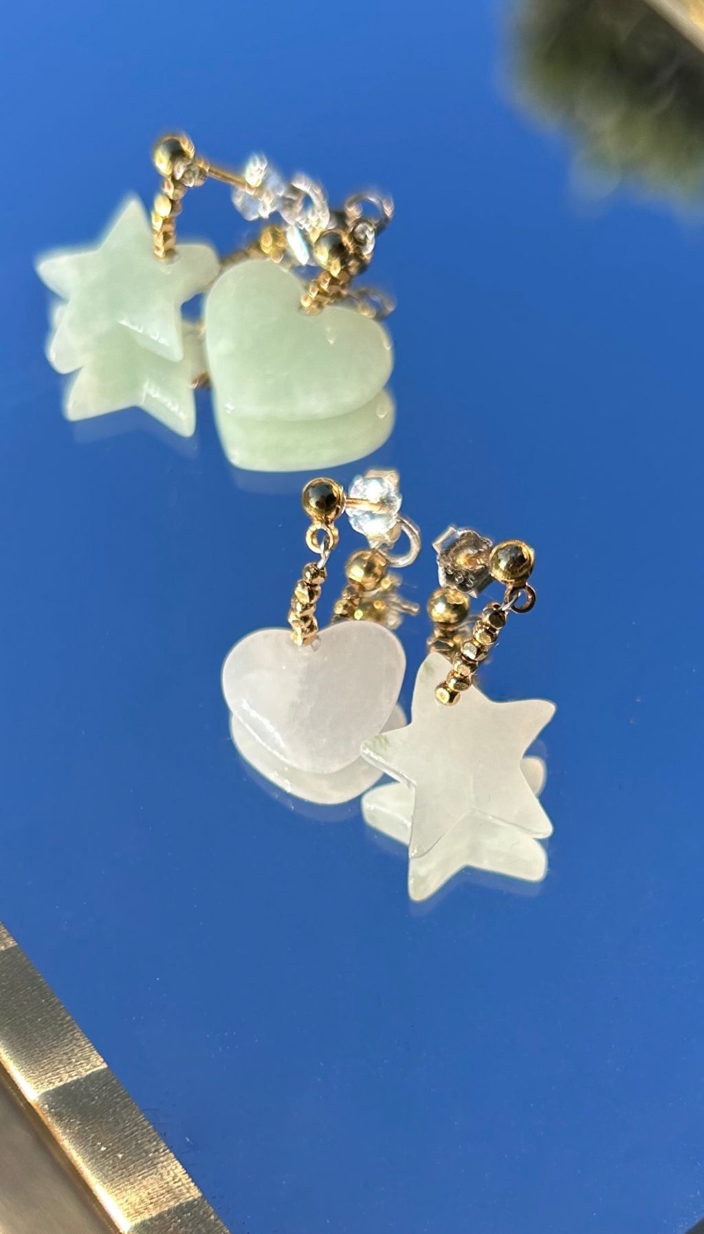 COSMIC LOVE JADEITE EARRINGS IN WHITE image 0