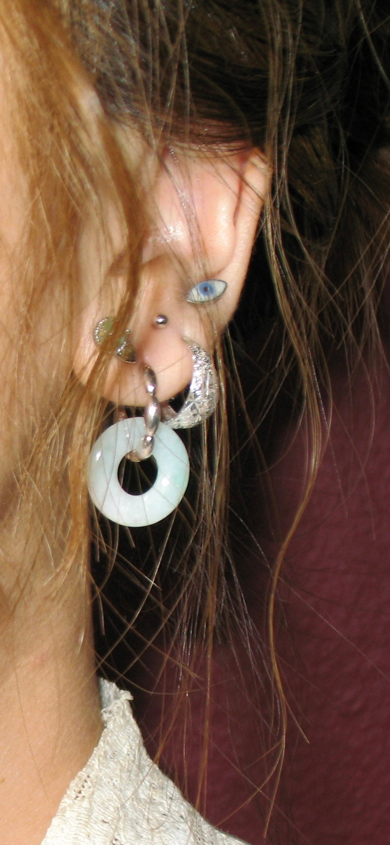 JADEITE ANGEL HALO EARRINGS image 1