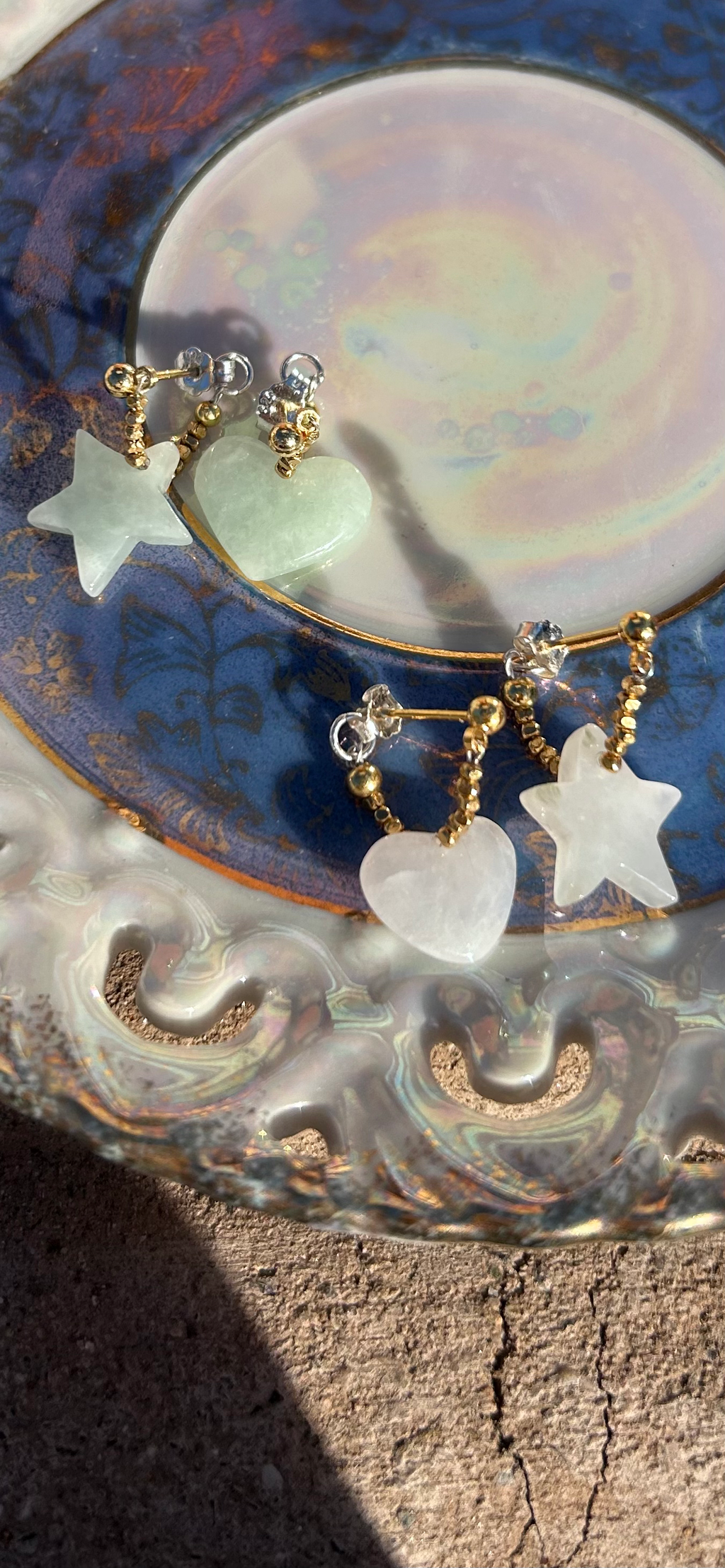 COSMIC LOVE JADEITE EARRINGS IN WHITE image 1