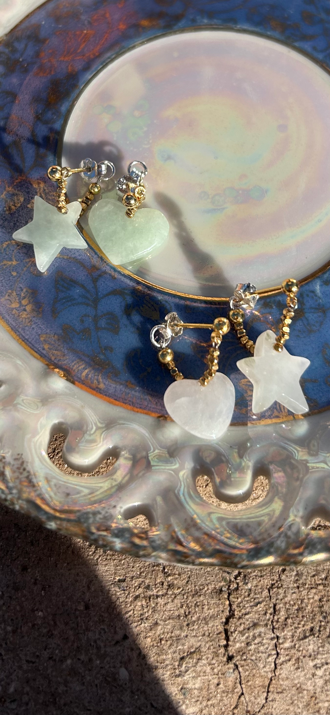 COSMIC LOVE JADEITE EARRINGS IN WHITE image 1